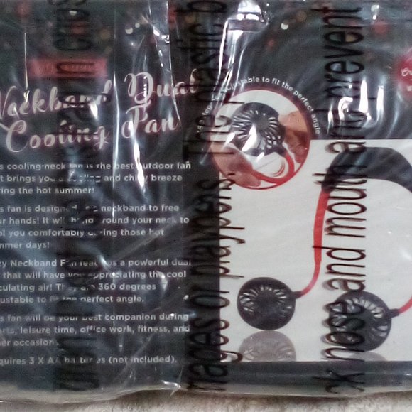 Personal Fan/ Portable Neckband Dual Cooling Fan NWT - Picture 6 of 8